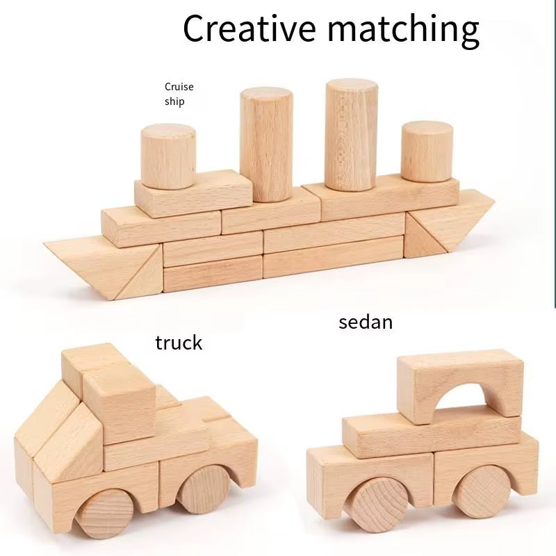 Best-Selling Multi-Functional Hand-Crafted Stacking Building Block Manufacturer Direct Sale Montessori Toys for Boys Girls