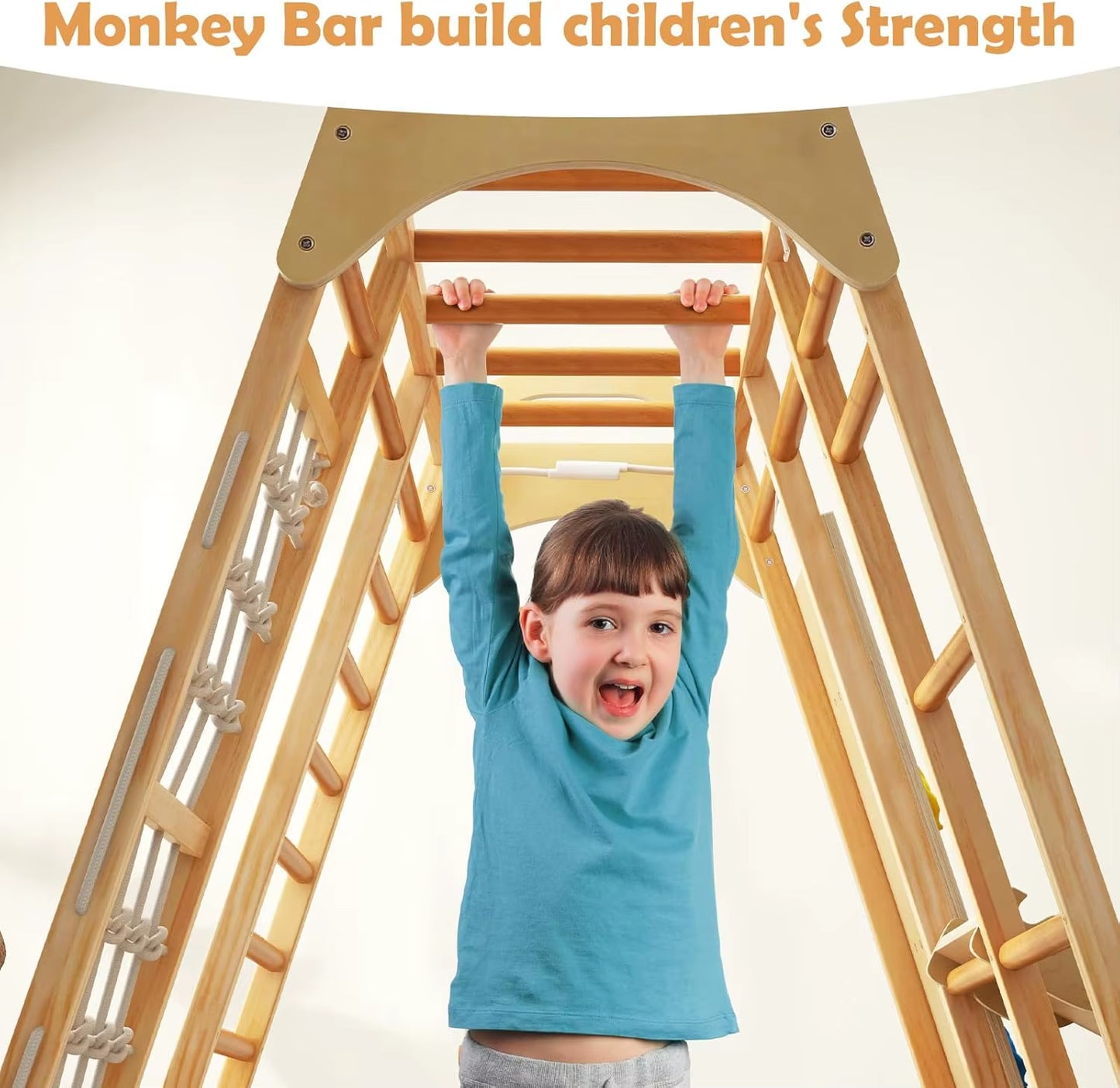 8 in 1 Wood Gym Children Kid Montessori Climbing Frame Kindergarten Indoor Toys Educational Wooden Climbing Play Set