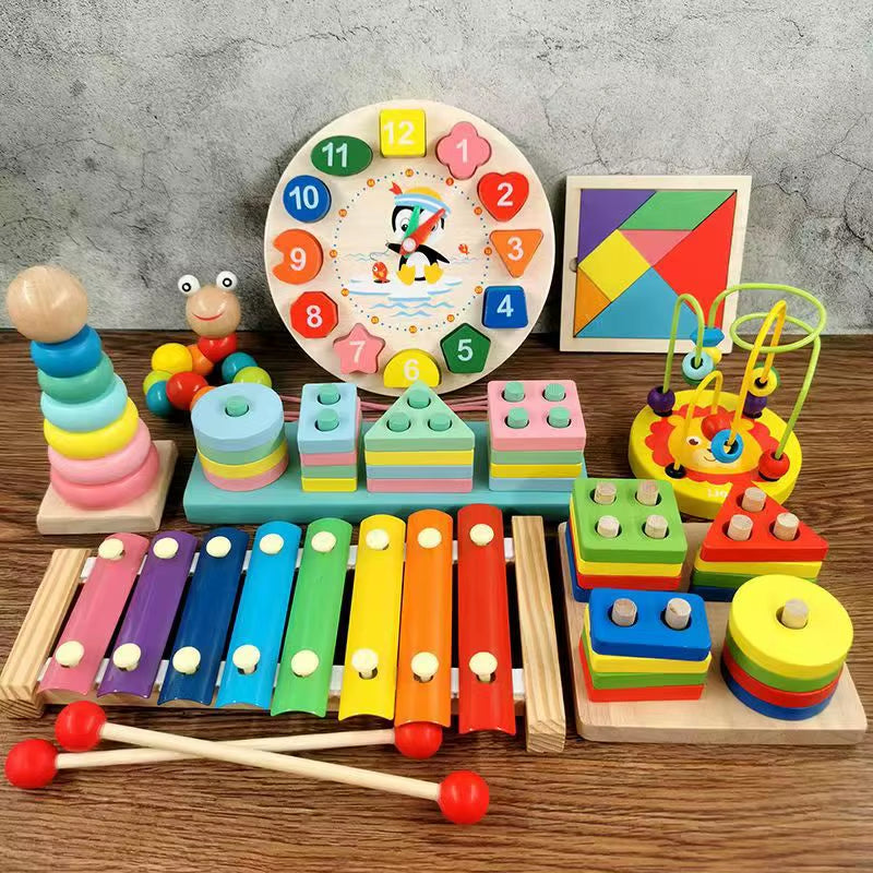 Unisex Montessori Wholesale Wooden Educational Toys Set for Children'S 2 to 4 Years Old Educational Development