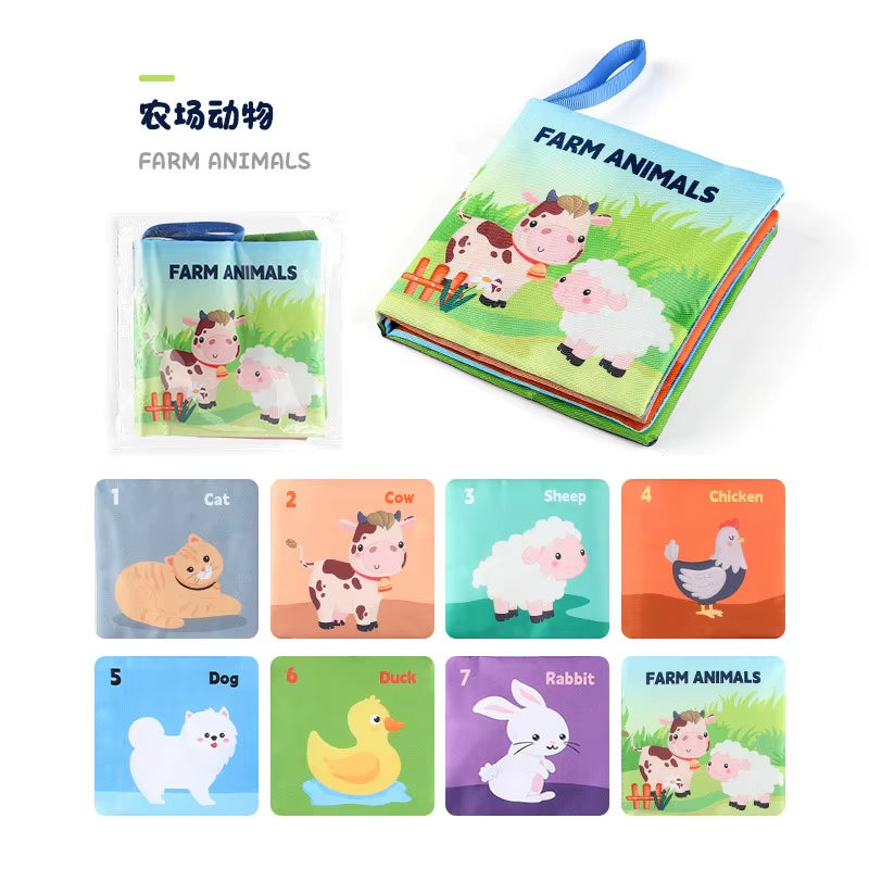 Babies Fabric Cloth Book Montessori Educational Story Book Animals Numbers Kids Children Newborn Infant Baby Kids Montessori