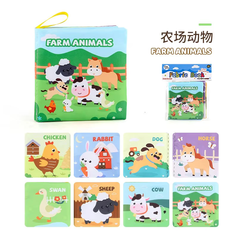 Babies Fabric Cloth Book Montessori Educational Story Book Animals Numbers Kids Children Newborn Infant Baby Kids Montessori