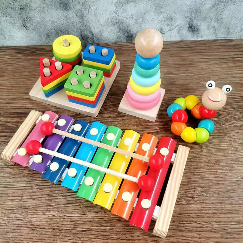 Unisex Montessori Wholesale Wooden Educational Toys Set for Children'S 2 to 4 Years Old Educational Development