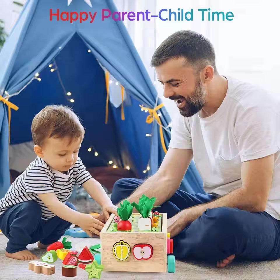 Orchard Sorting Trolley Toy Toddlers Montessori Wooden Educational Birthday Girl Gifts Wood Preschool Learning Fine Motor Skills