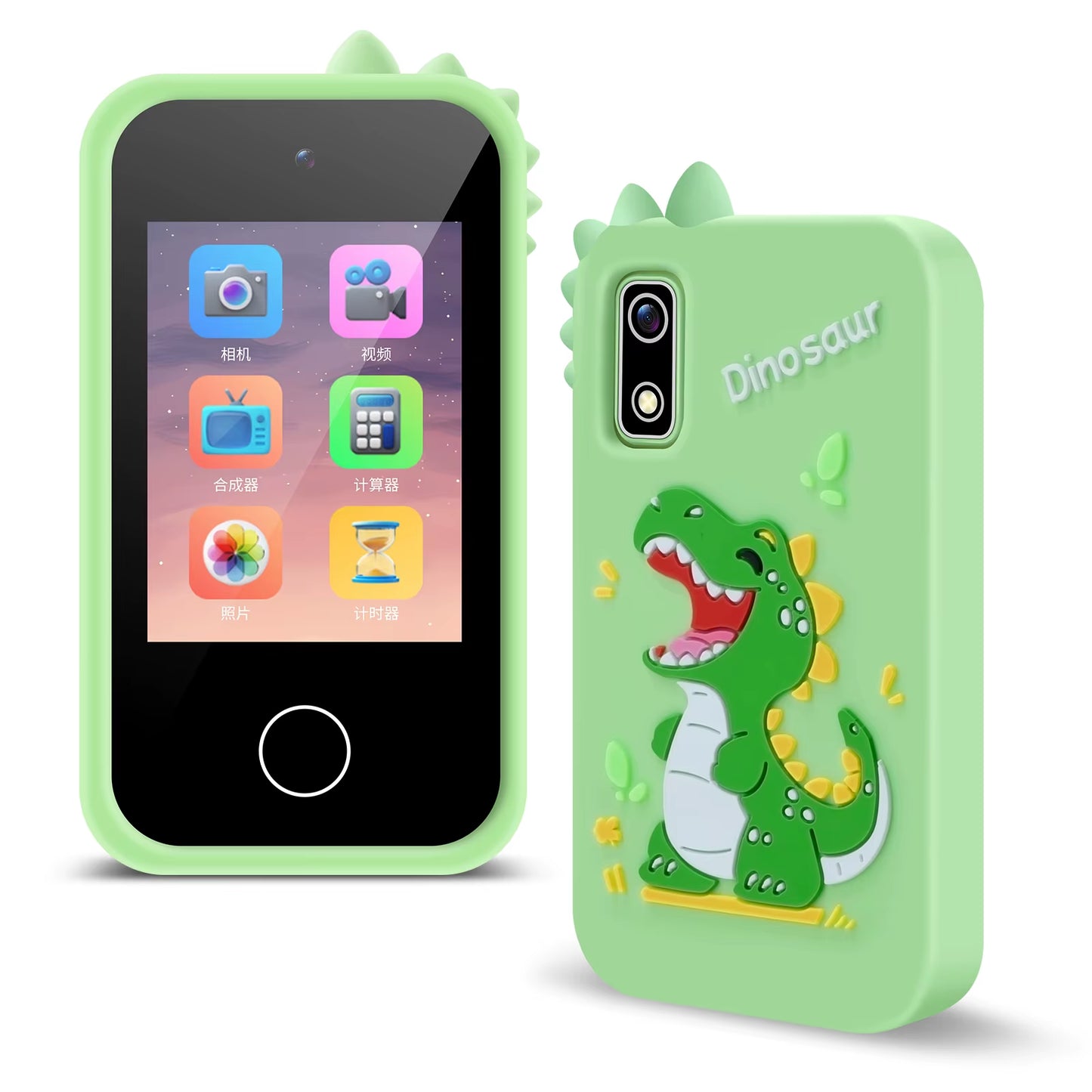 Birthday Gifts Dual Camera Touchscreen Cell Phone Music Player Toddler Phone Learning Toy Dinosaur Toys Kids Smart Phone