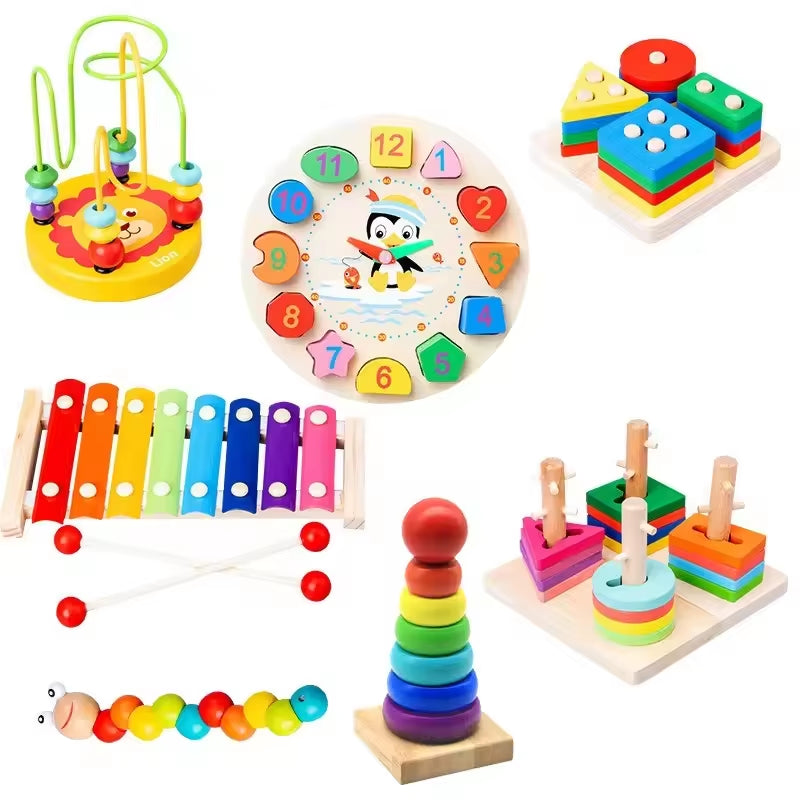 Unisex Montessori Wholesale Wooden Educational Toys Set for Children'S 2 to 4 Years Old Educational Development