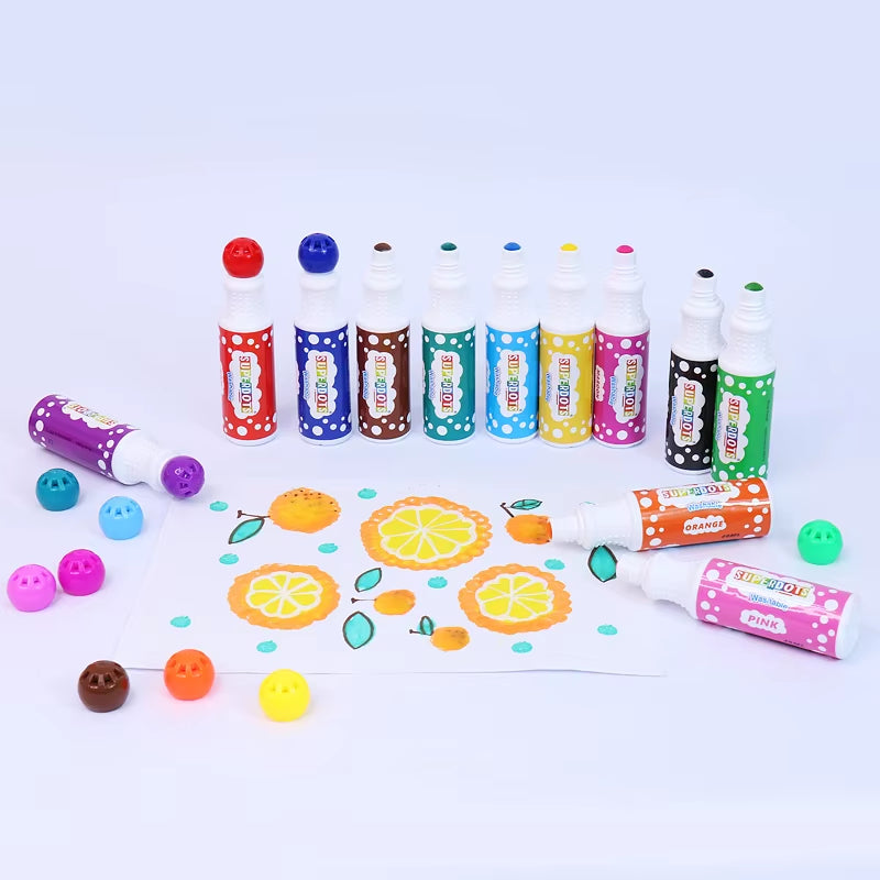Most Popular Kids Drawing Toys Mini Dot Marker Preschool 12 Colors Washable Art Paint Dauber Bingo Graffiti Marker for Toddlers