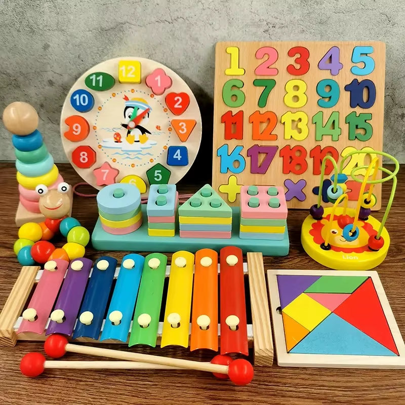 Unisex Montessori Wholesale Wooden Educational Toys Set for Children'S 2 to 4 Years Old Educational Development