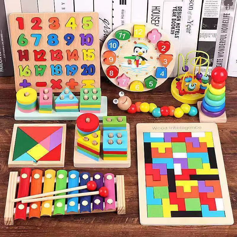 Unisex Montessori Wholesale Wooden Educational Toys Set for Children'S 2 to 4 Years Old Educational Development