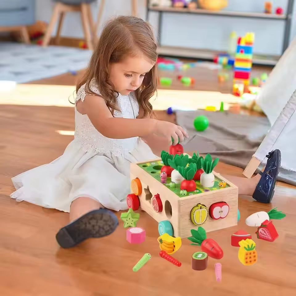 Orchard Sorting Trolley Toy Toddlers Montessori Wooden Educational Birthday Girl Gifts Wood Preschool Learning Fine Motor Skills