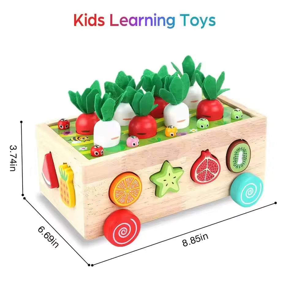 Orchard Sorting Trolley Toy Toddlers Montessori Wooden Educational Birthday Girl Gifts Wood Preschool Learning Fine Motor Skills
