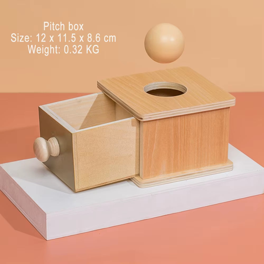 Montessori Teaching AIDS Wooden Ball Drawer Target Box Children'S Early Education Intelligence Kids Wooden Learning Toys