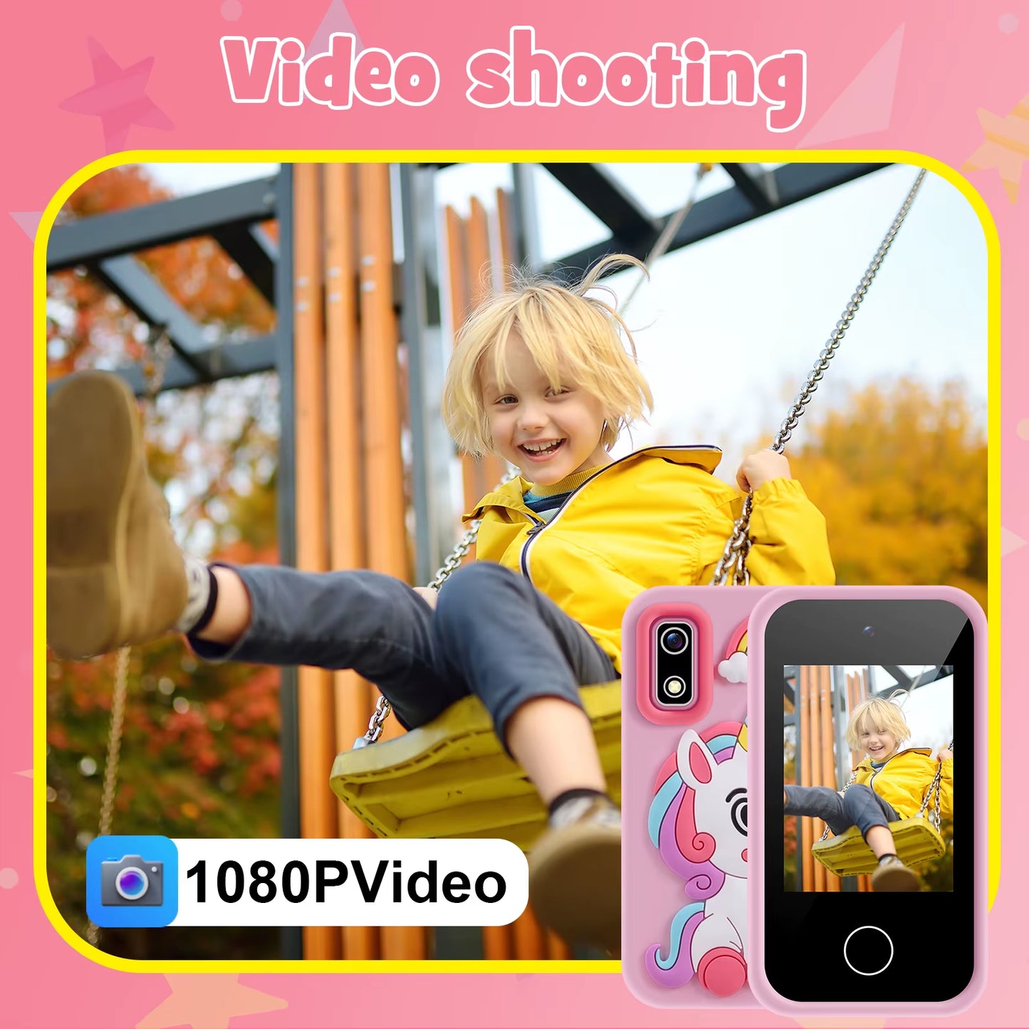 Kids Smart Phone Toy for Boys 3 4 5 6 7 Year Old Touchscreen Toy Phone with Dual Camera Music Player Games