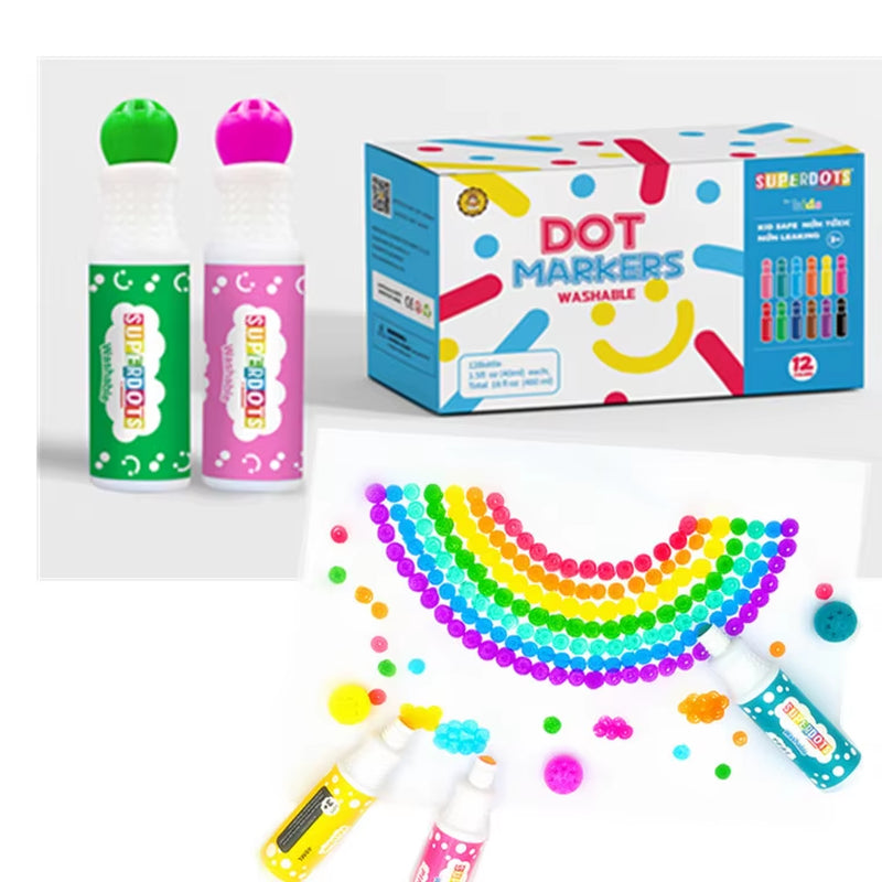 Most Popular Kids Drawing Toys Mini Dot Marker Preschool 12 Colors Washable Art Paint Dauber Bingo Graffiti Marker for Toddlers