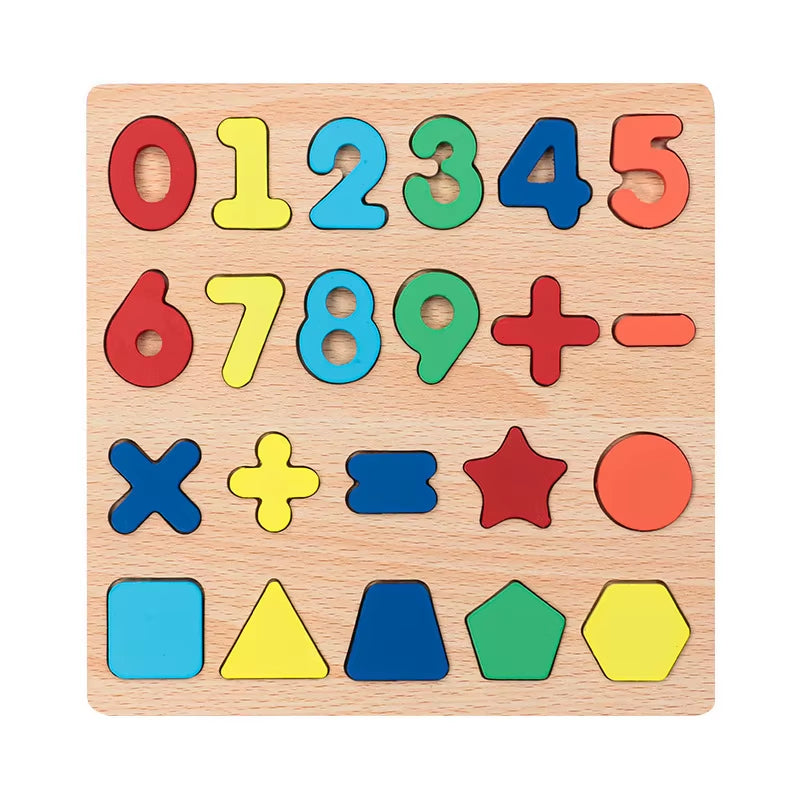 Children'S Geometric Puzzle Baby Cognitive Early Childhood Wooden Puzzle Matching Board Building Toys