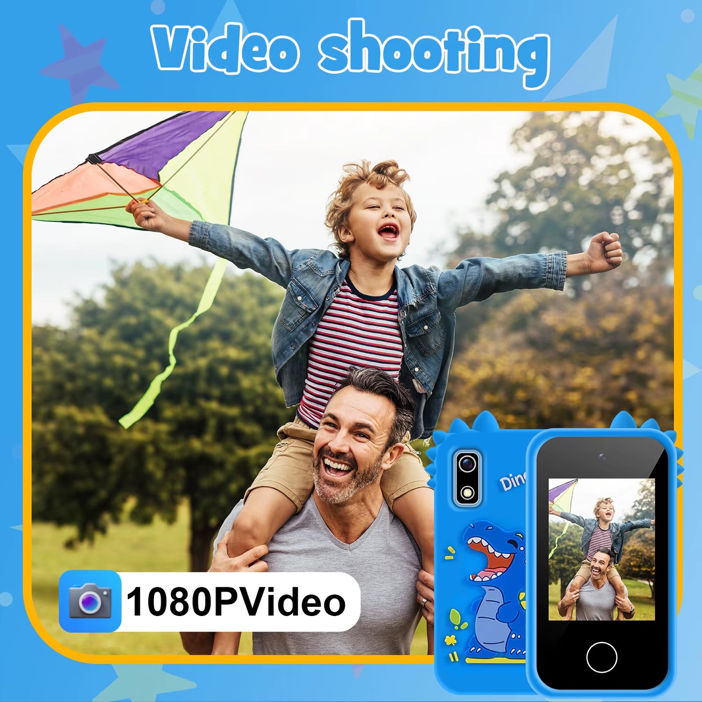Birthday Gifts Dual Camera Touchscreen Cell Phone Music Player Toddler Phone Learning Toy Dinosaur Toys Kids Smart Phone