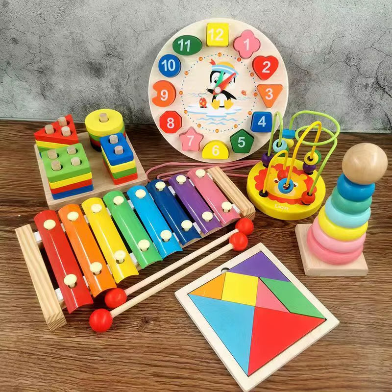 Unisex Montessori Wholesale Wooden Educational Toys Set for Children'S 2 to 4 Years Old Educational Development
