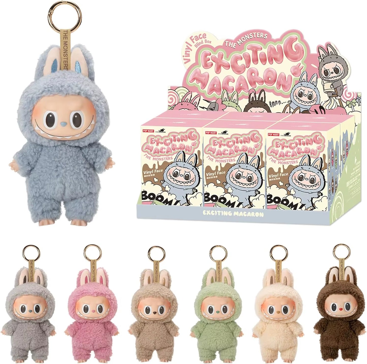 Official Genuine Labubu Popmarts the Monsters Exciting Macaron Plush Blind Box Trendy Toys Doll Figure Decoration Mystery Boxes