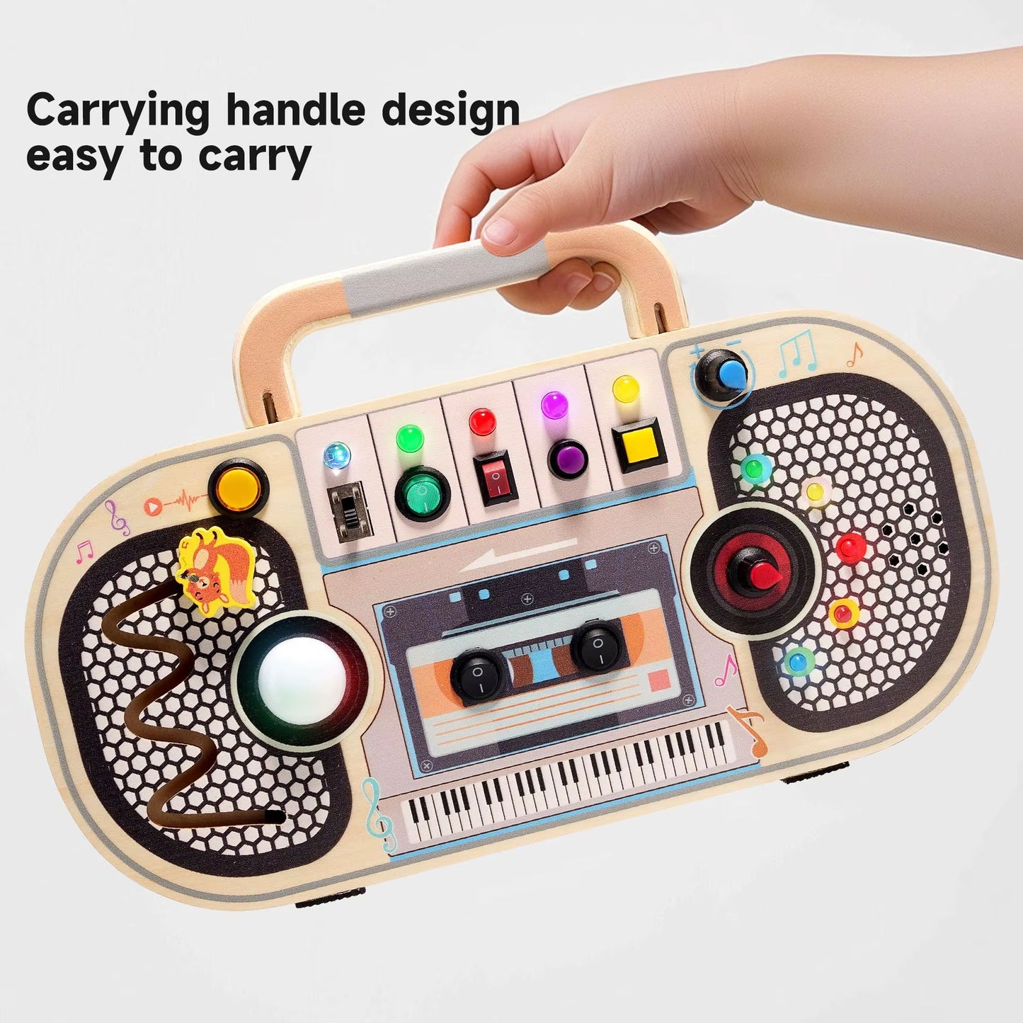 Children'S Wooden Puzzle Switch Circuit Recorder Busy Board Enlightenment Hands-On Cognition Led Light Toy