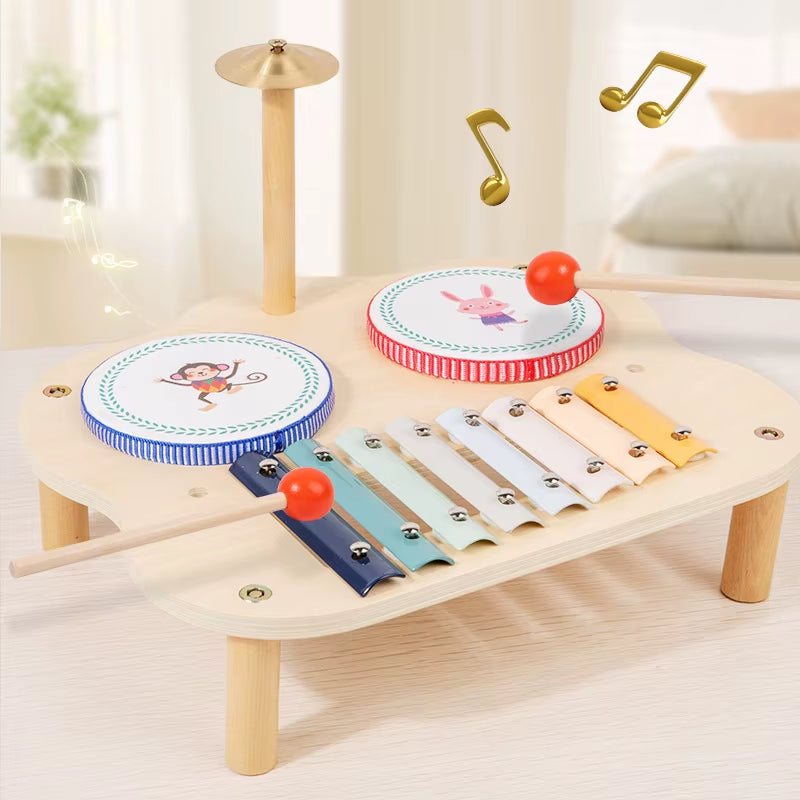 Wooden Montessori Early Education Multi-Functional Music Table Kidsren'S Educational Musical Instrument Music Table