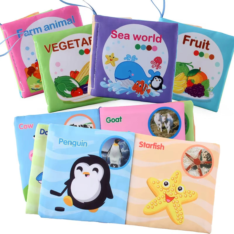 Babies Fabric Cloth Book Montessori Educational Story Book Animals Numbers Kids Children Newborn Infant Baby Kids Montessori
