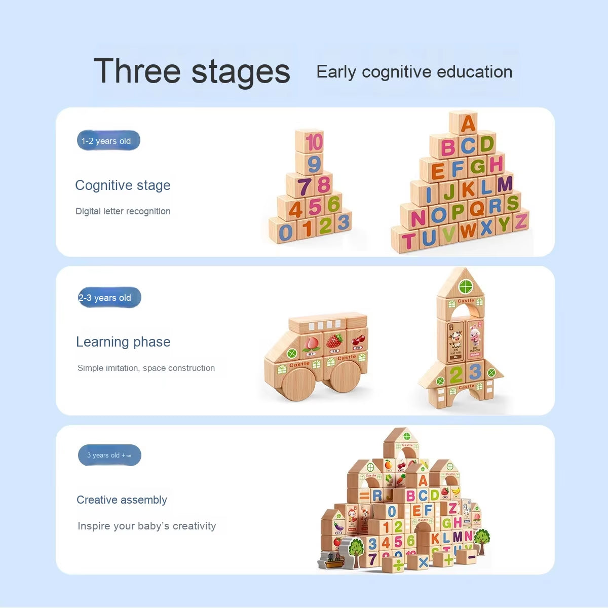 Large Solid Wood Magic Cubes Kids Educational Building Blocks Assembled Jigsaw Puzzles for Brain Development and Intelligence
