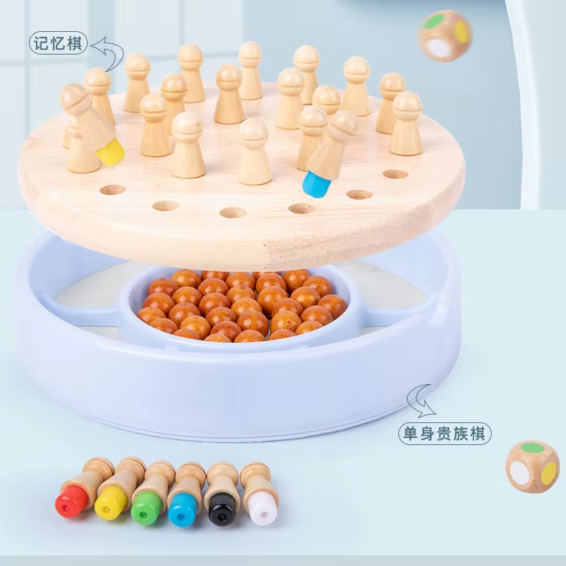 Montessori Development Brain Parent-Child Toys Early Learning Educational Memory Color Board Education Children Play Wooden Toys