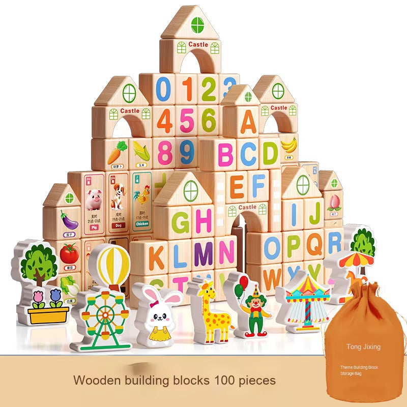 Large Solid Wood Magic Cubes Kids Educational Building Blocks Assembled Jigsaw Puzzles for Brain Development and Intelligence