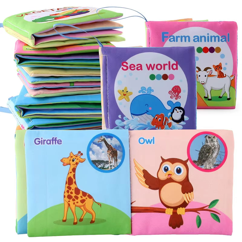 Babies Fabric Cloth Book Montessori Educational Story Book Animals Numbers Kids Children Newborn Infant Baby Kids Montessori