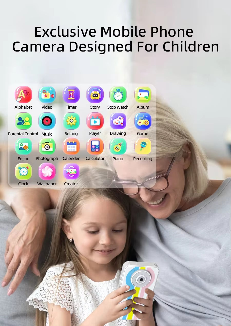 Mini Smart Phone Digital Camera for Kids New Arrival 48MP Dual Camera Touch Screen Toy for Boys Girls CMOS Imaging Sensor MP3