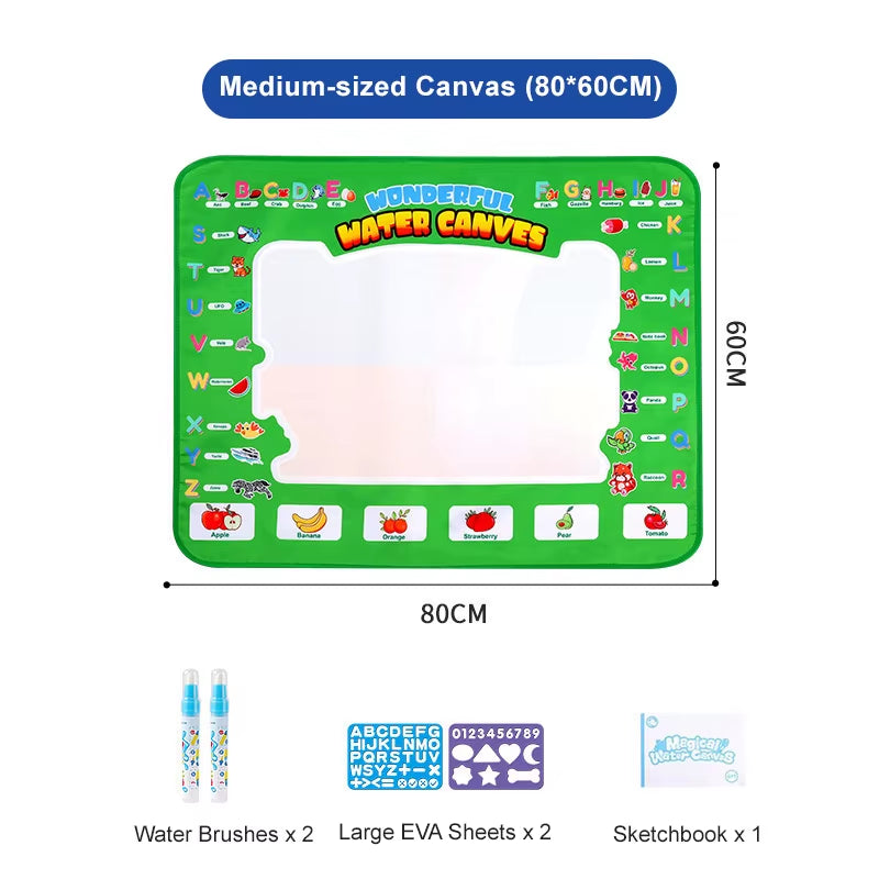 Kids Oversized Water Canvas Water Painting Magic Repeated Graffiti Painting Blanket Baby Toy Painting Cloth Crawling Mat