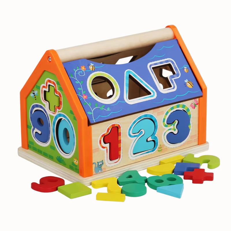 Wooden Children'S Digital Cognitive Block Toys