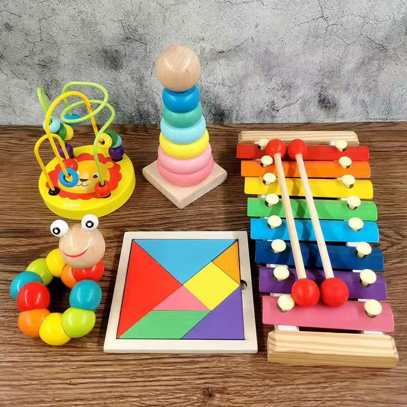 Unisex Montessori Wholesale Wooden Educational Toys Set for Children'S 2 to 4 Years Old Educational Development