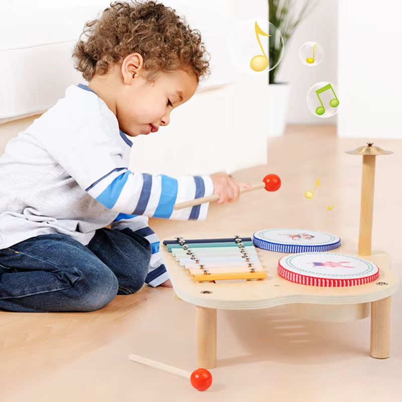Wooden Montessori Early Education Multi-Functional Music Table Kidsren'S Educational Musical Instrument Music Table