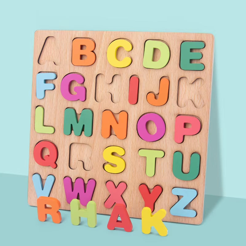 Children'S Geometric Puzzle Baby Cognitive Early Childhood Wooden Puzzle Matching Board Building Toys
