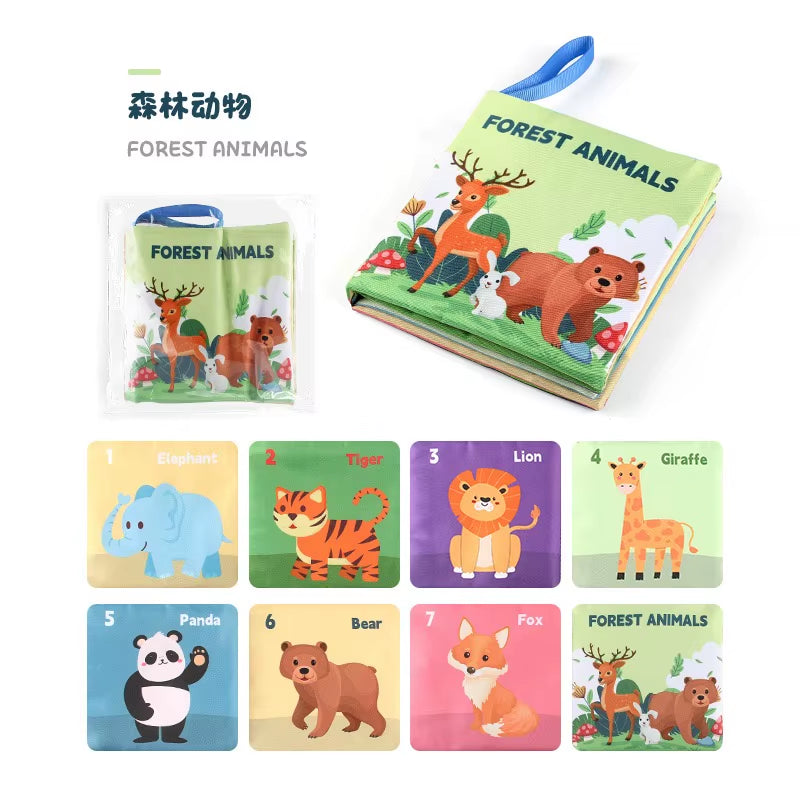 Babies Fabric Cloth Book Montessori Educational Story Book Animals Numbers Kids Children Newborn Infant Baby Kids Montessori