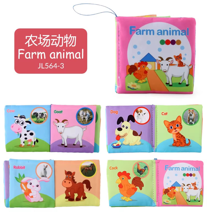 Babies Fabric Cloth Book Montessori Educational Story Book Animals Numbers Kids Children Newborn Infant Baby Kids Montessori
