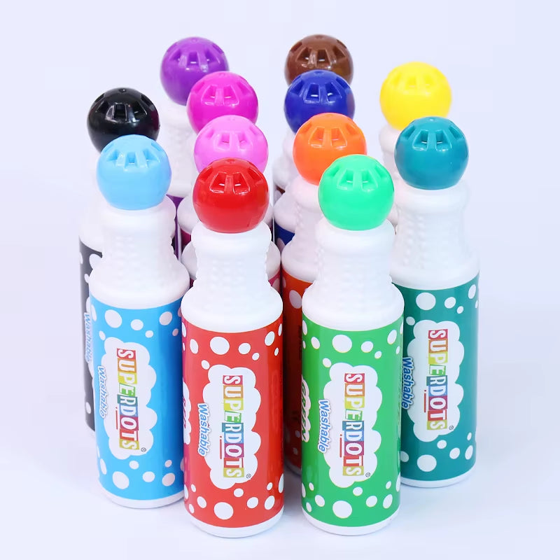 Most Popular Kids Drawing Toys Mini Dot Marker Preschool 12 Colors Washable Art Paint Dauber Bingo Graffiti Marker for Toddlers