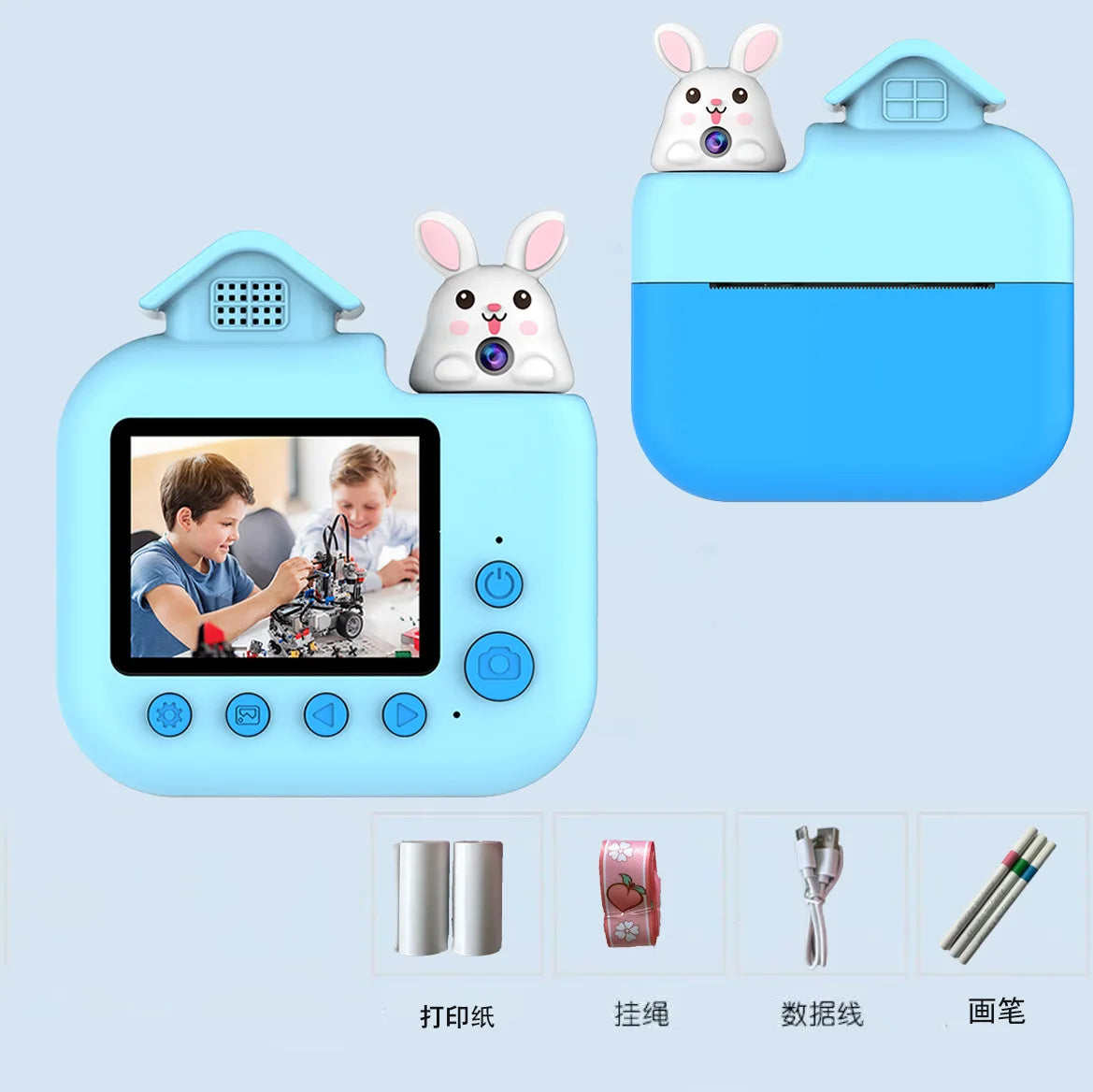 Kids Camera Instant Print Camera Toy Cameras Camcorder Toys Kids Selfie Toddler Child Minicam