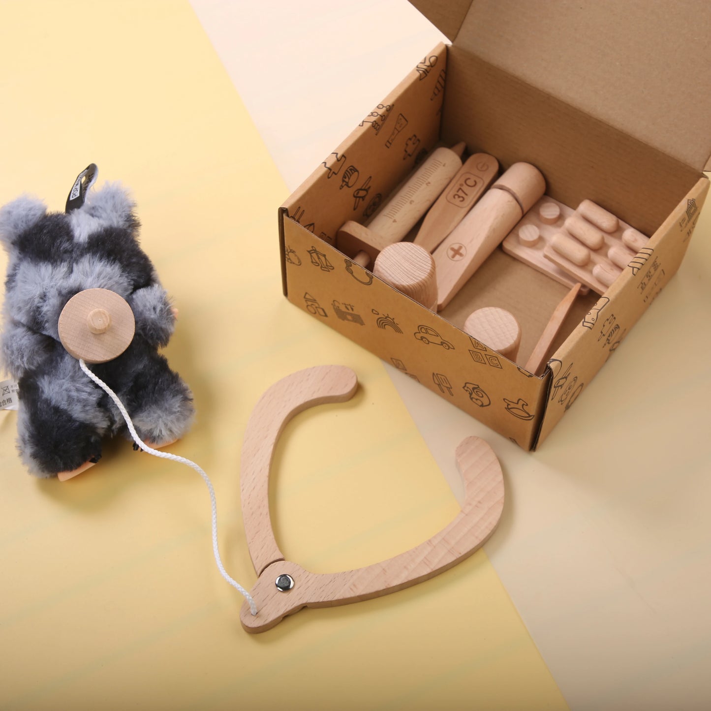 Montessori Children'S Cosmetic Toys Wooden Kids Doctors Tool Box Constructor Doctor Play Set for Kid Game Child Development Toys