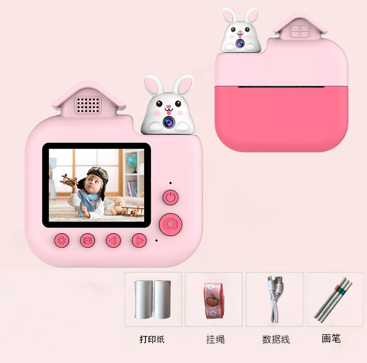 Kids Camera Instant Print Camera Toy Cameras Camcorder Toys Kids Selfie Toddler Child Minicam