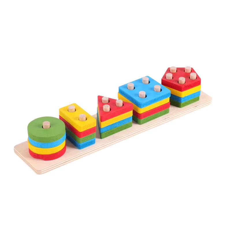 Montessori Early Education Geometric Shape Puzzle for Children'S Intelligence and Enlightenment Wooden Toys