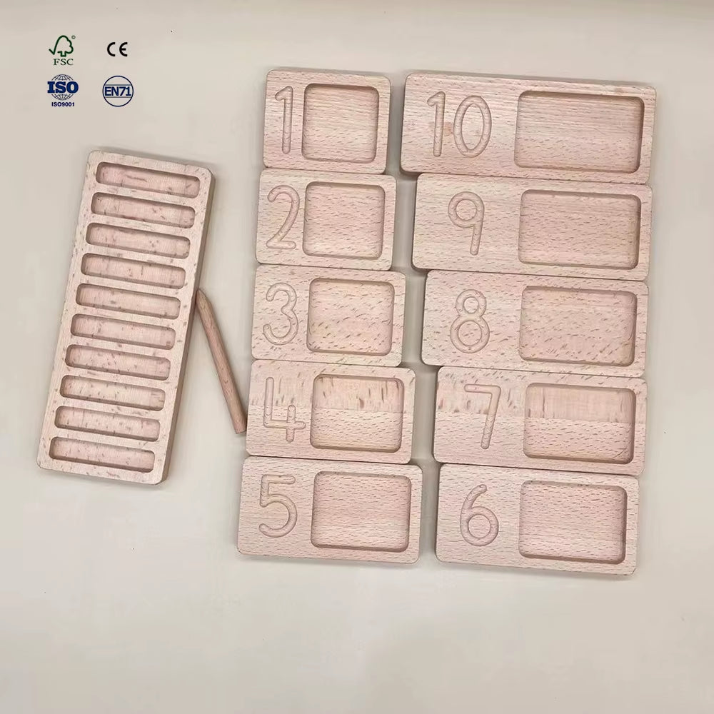 Solid Wood Ladybug Toy Montessori Teaching AIDS Digital Toys Hand-Eye Coordination Environmental Toys Digital Accessories