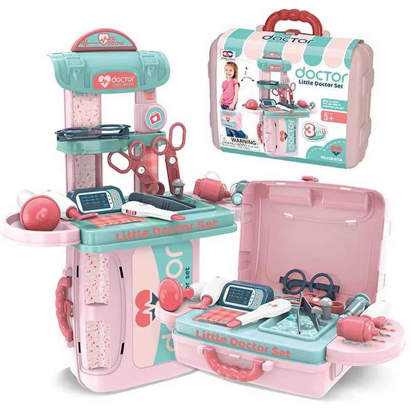 COMMIKI Kids Tool Kit Carry Case Pretend DIY Repair Toy Set Educational Handheld Toolbox for Boys and Girls