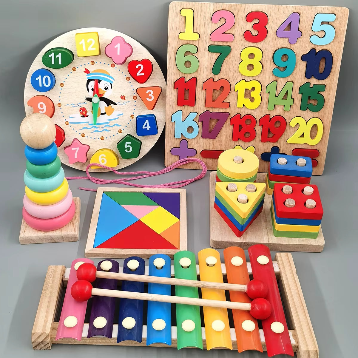 Unisex Montessori Wholesale Wooden Educational Toys Set for Children'S 2 to 4 Years Old Educational Development