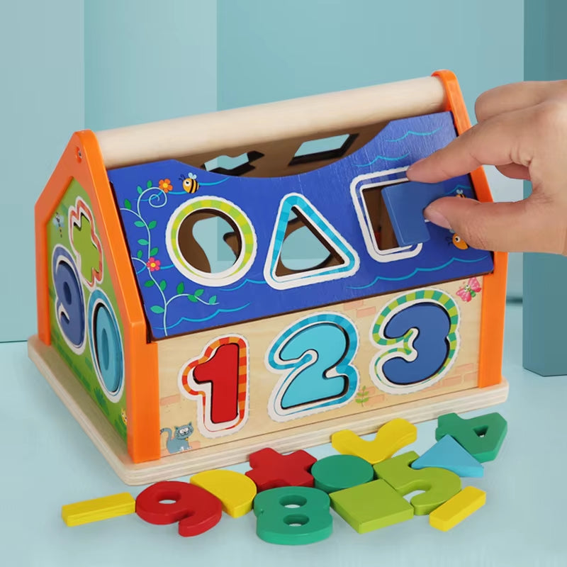 Wooden Children'S Digital Cognitive Block Toys
