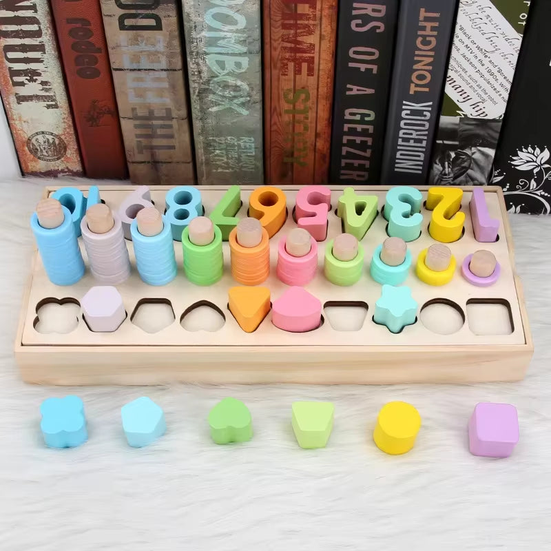 Baby Wooden Montessori Toys Digit Magnetic Games Fishing Toys Game Catch Worm Educational Puzzle Toys for Children Gifts