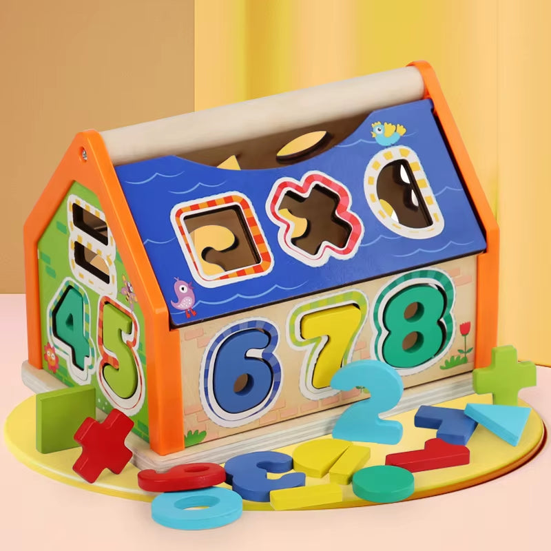Wooden Children'S Digital Cognitive Block Toys