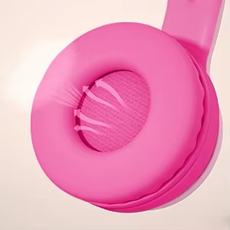 Eson Kids' Comfortable Ergonomic On-Ear Headphones Cute Light-Up Design with 1.5H Battery Life and LED Battery Indicator