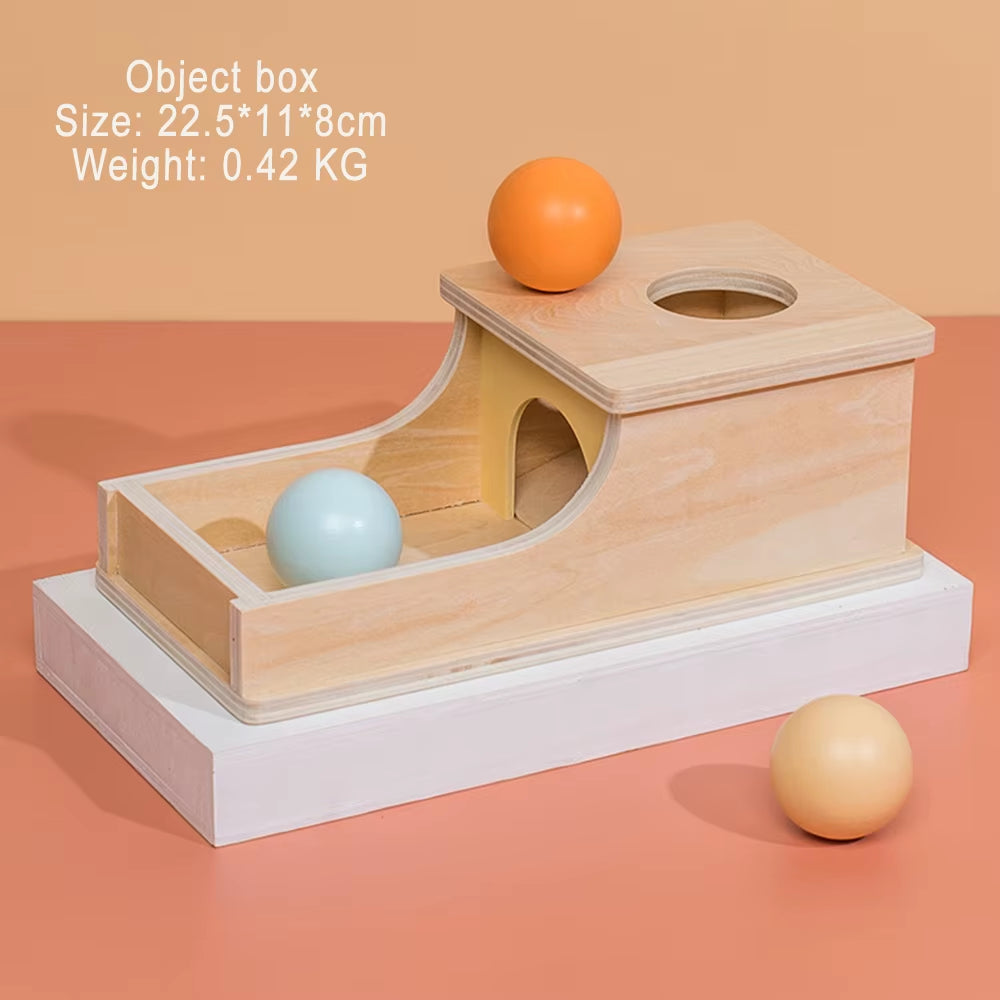 Montessori Teaching AIDS Wooden Ball Drawer Target Box Children'S Early Education Intelligence Kids Wooden Learning Toys