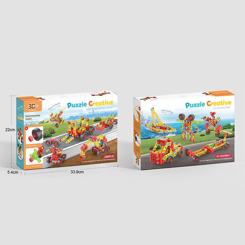 Child Screw Toys Electric Drill Tool Box Develop Creative Building Block Boys Educational Building Block Nut Assembly Toys